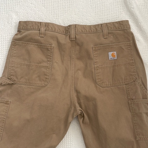 Carhartt Carpenter Pants 40x30 Khaki Relaxed Fit 100% Cotton - Picture 3 of 9